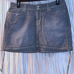 Vintage Ecko Red denim mini skirt with side ties size 9 New
